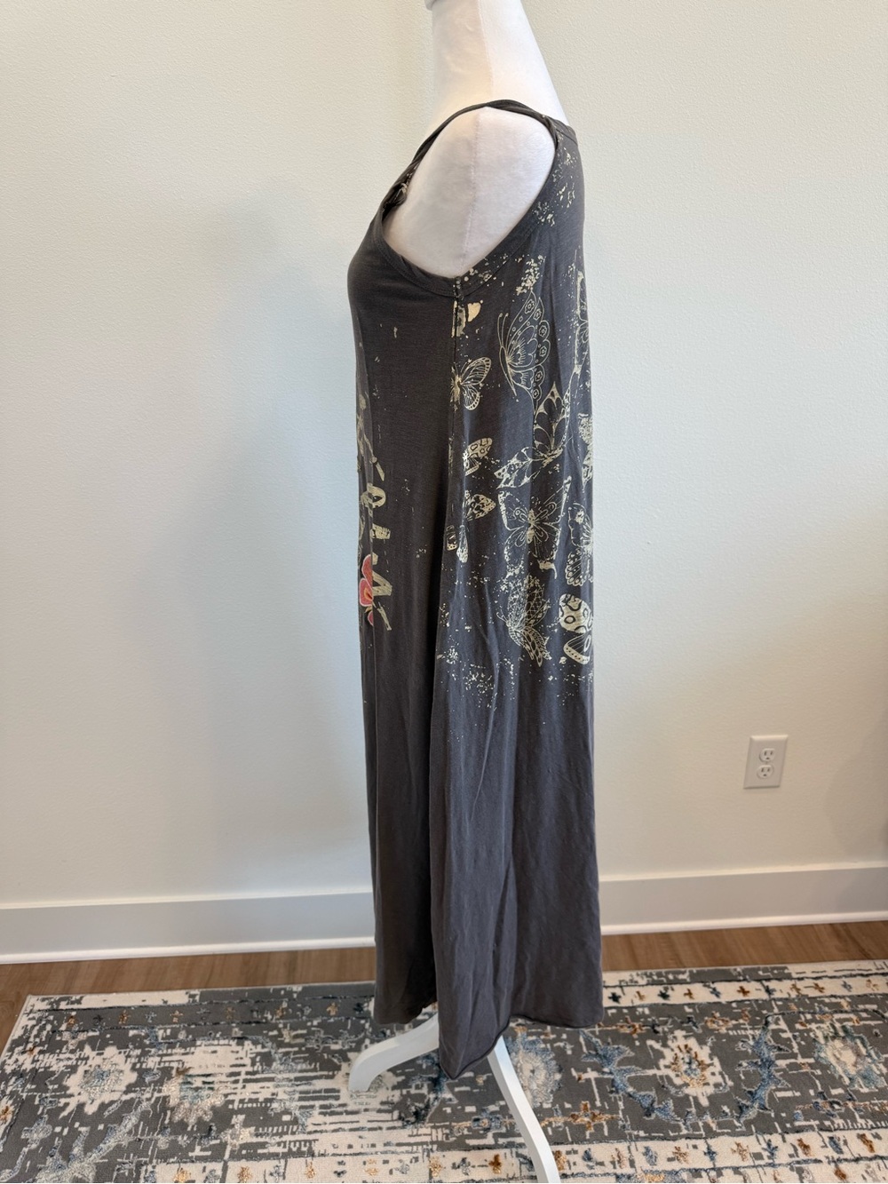 NWT Kyla Seo Butterfly Embroidered & Graphic Maxi SunDress Boho Lagenlook XL - Picture 3 of 10